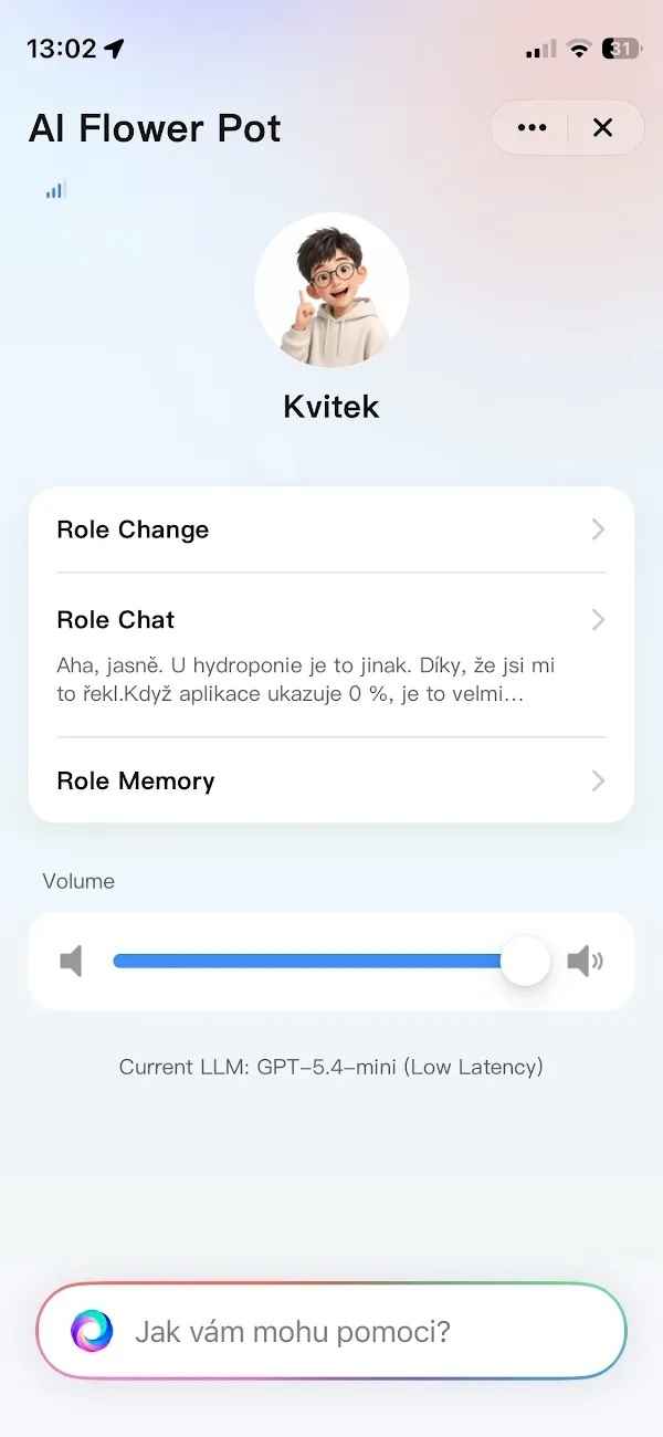 Aplikace Tuya Smart – nastavení AI květináče